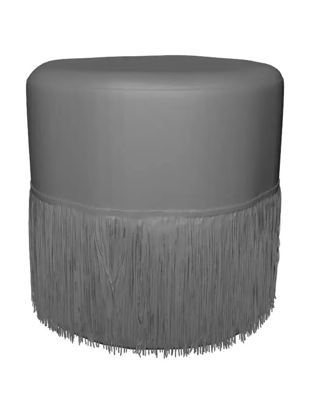 3D model for Teal Fringe Geometric Pouf