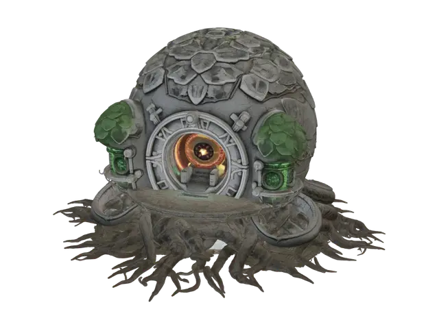 3D model for Use these for text-to-3D or concept-to-OBJ generation. Keep all assets in the
same Zythian material family, but make the silhouette of each building strongly
different at RTS camera distance.

Shared style anchor: organic alien RTS building, Zythian hive biology, green
living bio-matter, layered chitin plates, wet membrane highlights, subtle
bioluminescent green veins, circular living root foundation, centered 3D
game-ready asset, readable from orthographic isometric camera, no characters,
no terrain, no spaceship parts.


## `zythian_habitat` - Zythian Nest Chamber

Prompt: Zythian Nest Chamber, organic alien RTS habitat building on a broad circular living root foundation. Make it clearly distinguishable as housing: one large central brood dome, two medium side nest domes, two smaller fro