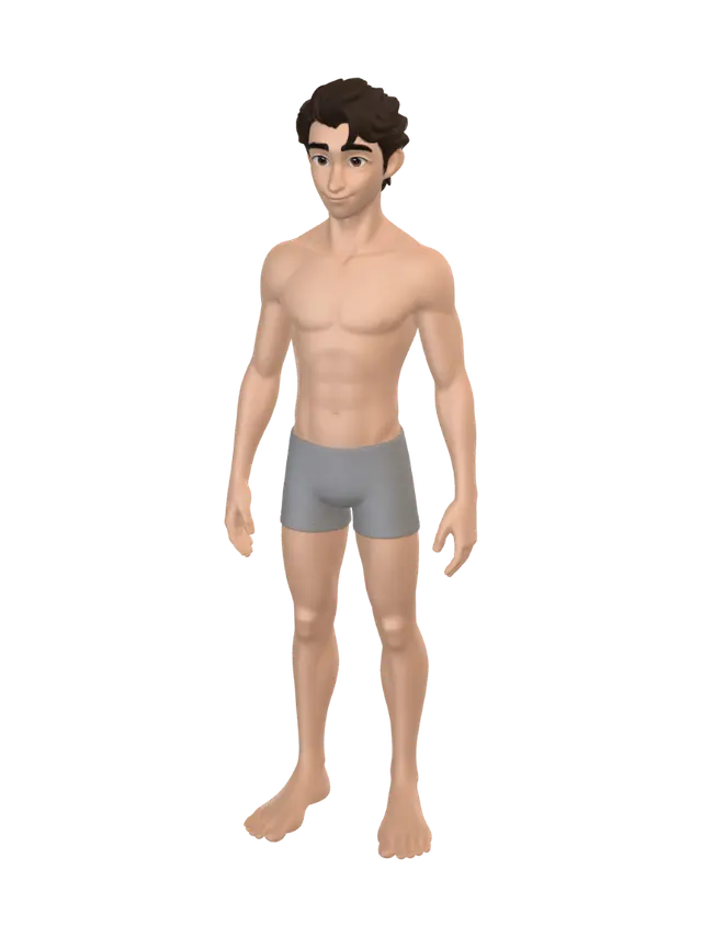 Athletic Avatar - Facialexpression 3D model, vytvořený pomocí AI