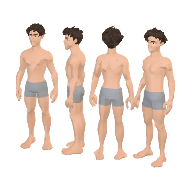 3D model for Base Character Reference for 3D Modeling