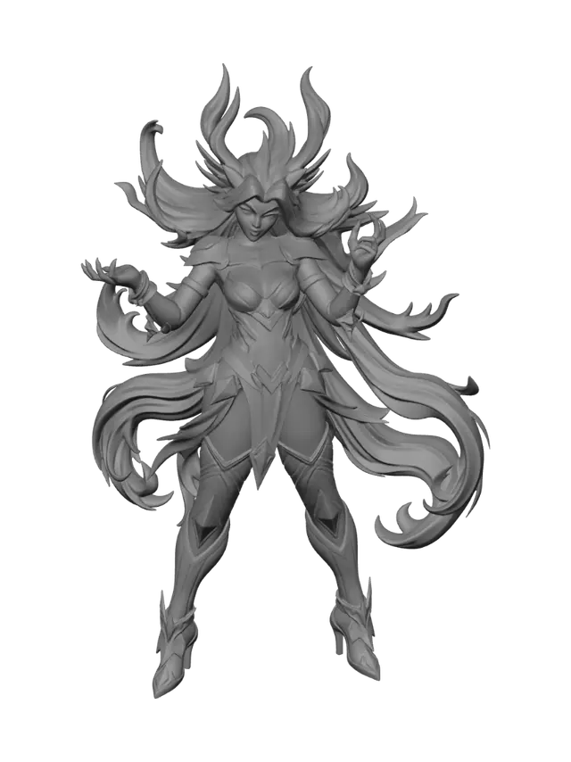 3D model for Lylia in the skin NeoBeast from Mobile legends Bang Bang, keep the form of the flames and the ability that she uses