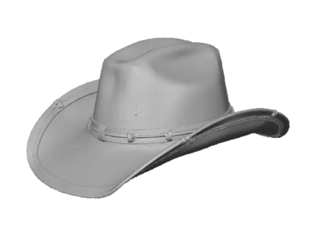 3D model for Design a retro cowboy hat used between 1800 and 1900. Make it with a straw sash. Create a distressed look. Create a realistic, high-quality texture.