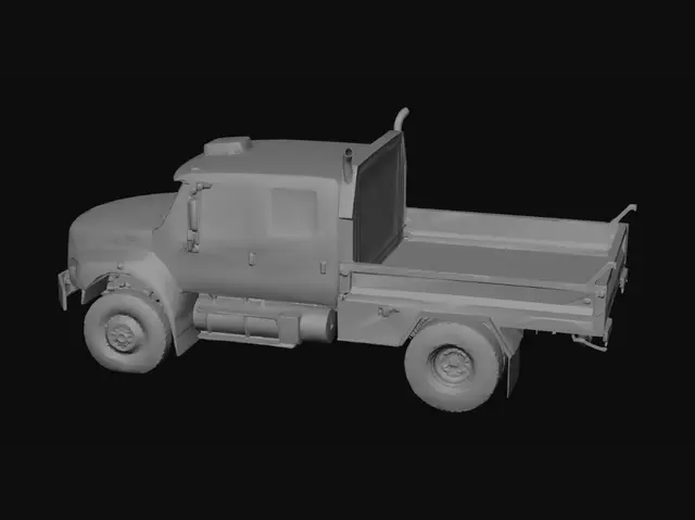 3D model for yellow work truck