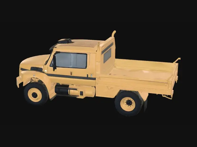 3D model for yellow work truck