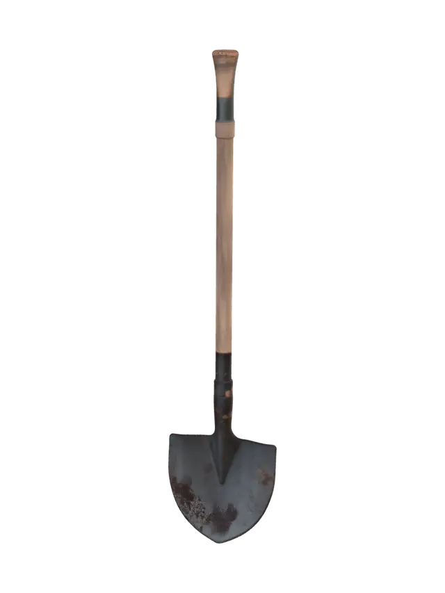 3D model for wood and metal hoe (common farming hoe)