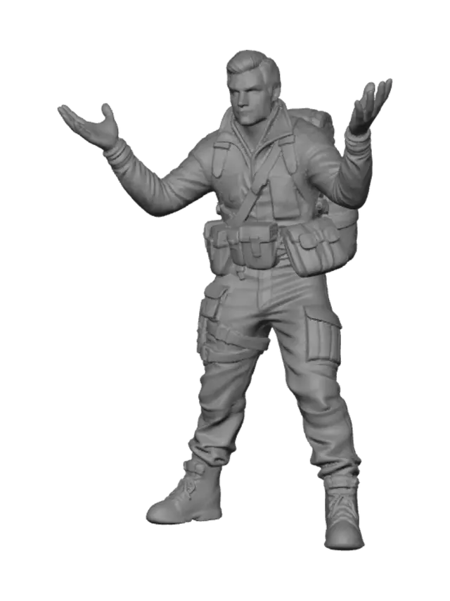 3D model for Male character in their 40 to 50s with hunting outfit