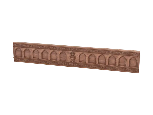 Carved Wooden Palace Panel - Craftsmanship 3D model, vytvořený pomocí AI