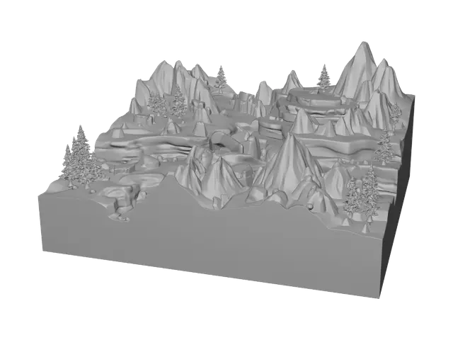 3D model for Terraced Desert Mountain