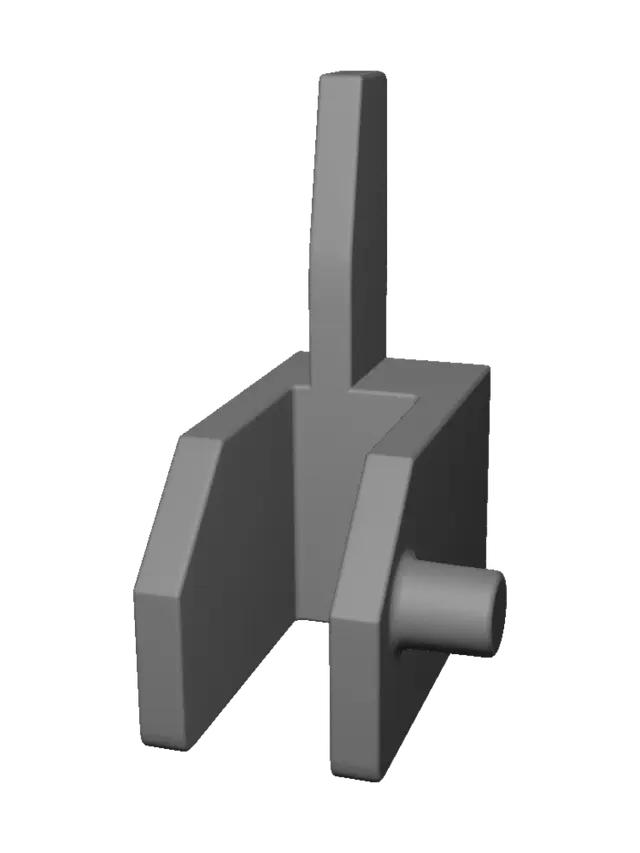3D model for White plastic bracket with post