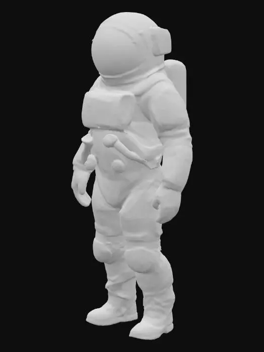 3D model for 一个宇航员，胸口带着中国国旗标志。