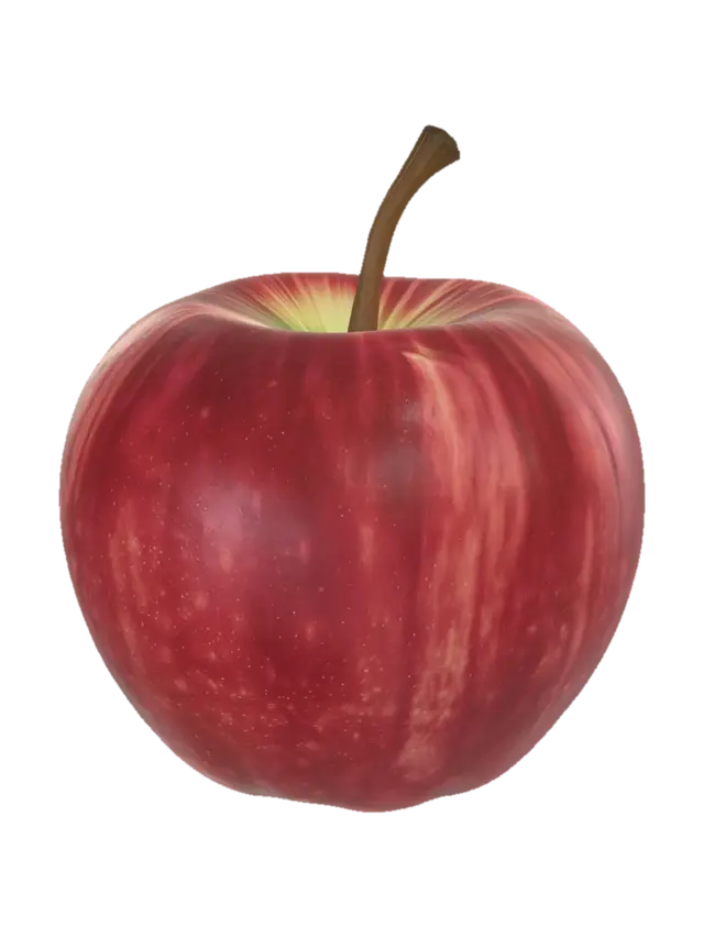A photorealistic apple - Stems 3D model, vytvořený pomocí AI