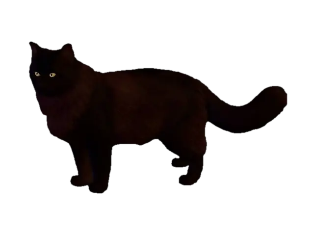 Long-Haired Cat - Catlike 3D model, vytvořený pomocí AI