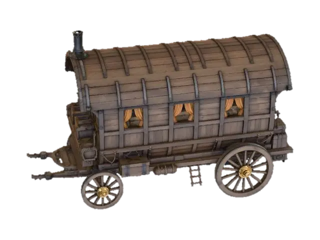 Mô hình 3D của Barrel Wagon, được tạo bằng AI