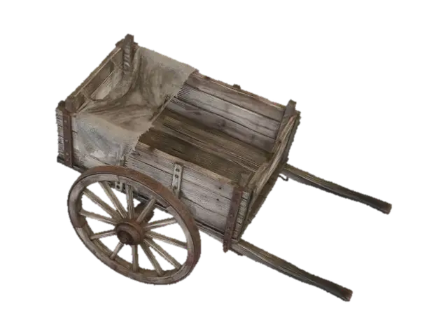 Empty Peddler's Hand-Cart-3D-modell, genererad av AI