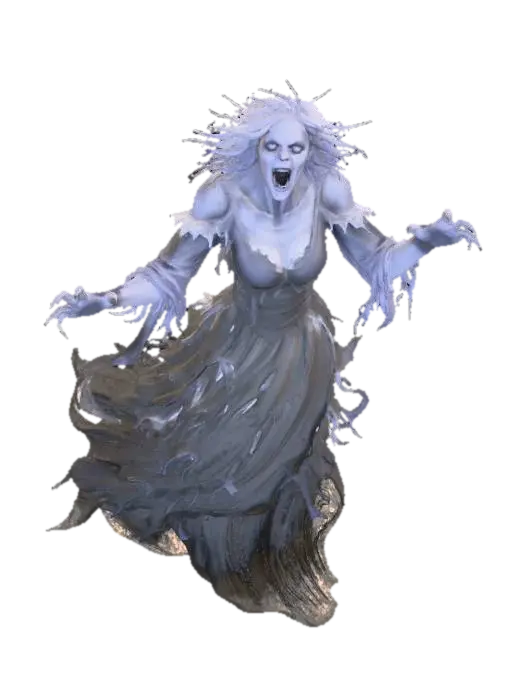 Wailing Specter 3D model, vytvořený pomocí AI