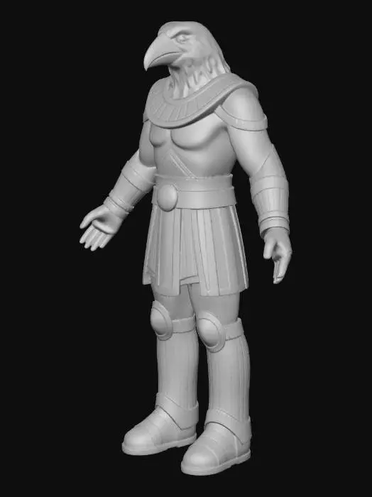 3D model for Positive Prompt

Full object visible. Ten-foot-tall statue of a hawk-headed humanoid carved from solid amber.

Figure upright and still, humanoid proportions with a falcon-like head and curved beak. No expression, stylized features. Not on a base.

Body smooth and simplified, not detailed anatomy. Arms at sides or slightly forward, not posed dynamically.

Surface translucent amber with internal clouding, bubbles, and darker inclusions. Light passes through edges softly.

Base simple and integrated with the statue.

Ancient, sacred feel. Grounded dark fantasy realism, neutral background.

Negative Prompt

dynamic pose, wings spread, attacking stance, glowing magic, sharp detail, feathers, ornate armor, bright gold, cracks, broken pieces, creature, animation, cartoon, symmetry perfection