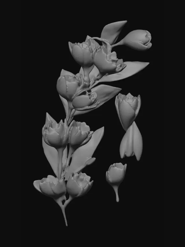 3D model for Golden Forsythia Branch