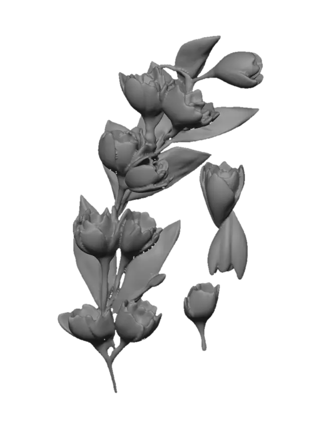 3D model for Golden Forsythia Branch