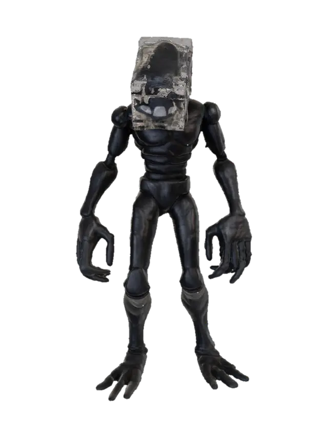 3D model for Aesthetic & Style: Minimalist, sleek, and terrifyingly fast. It shouldn't look like a "rock" monster; it should look like it’s made of the "nothingness" of the void.

Body Structure: A tall, thin, humanoid figure made of pitch-black voxel blocks. It lacks a mouth or nose. Its limbs are unnaturally long and segmented, giving it a "stalking" motion.

Key Details: The only thing visible is its two neon-purple, slit-pupil eyes and a faint, shimmering purple "static" effect (like a corrupted digital file) trailing behind it as it moves. It shouldn't have a solid walk animation; it should look like it’s flickering or vibrating across the map.

AI Prompt Tags: shadowy humanoid monster, neon purple slit eyes, void creature, corrupted static effect, tall slender limbs, pitch black voxel blocks, omi