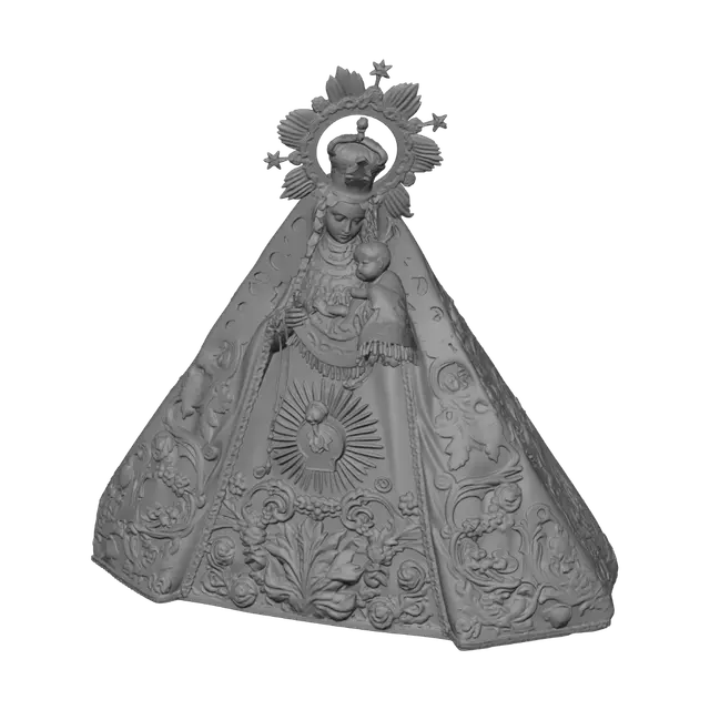 3D model for Crowned Virgin Mary and Child