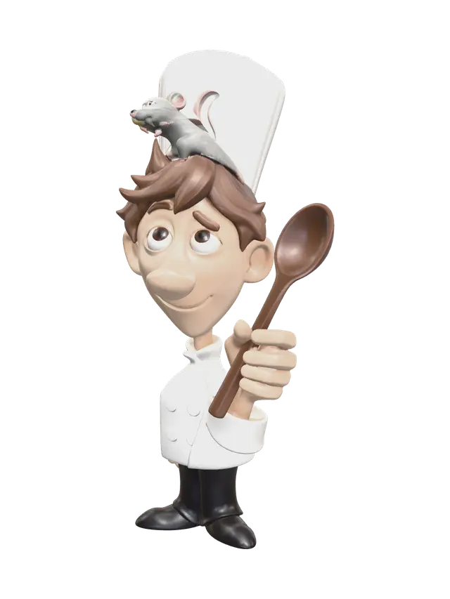 Chef From Ratatouille - Cook 3D model, vytvořený pomocí AI