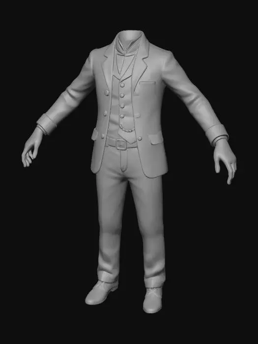 3D model for Headless Gentleman in a Vintage Three-Piece Suit