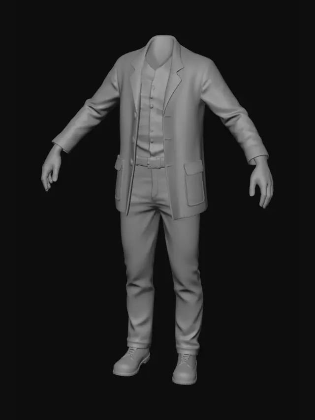3D model for Headless Gentleman in a Brown Suit