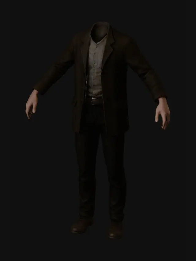 3D model for Headless Gentleman in a Brown Suit