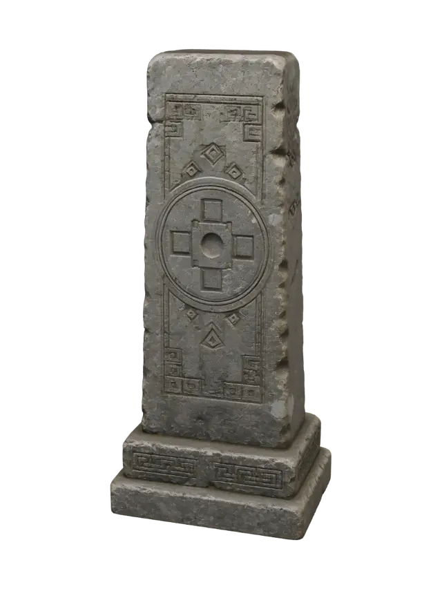 Circle Cross Stele 3D model, vytvořený pomocí AI