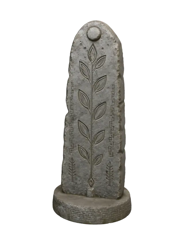 3D model for Stone Obelisk with a Vine Leaf Motif