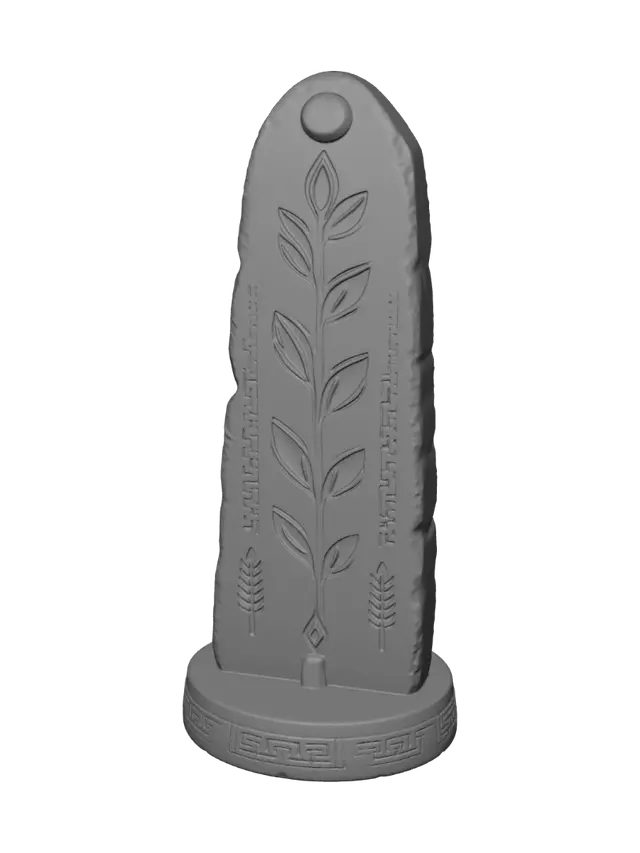 3D model for Stone Obelisk with a Vine Leaf Motif