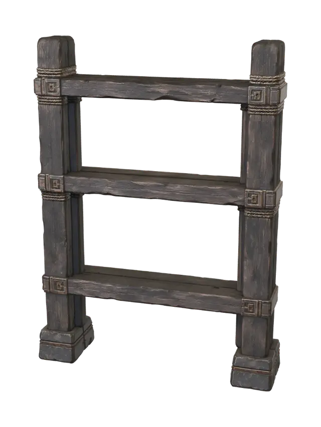 Rope-Bound Wooden Rail 3D model, vytvořený pomocí AI