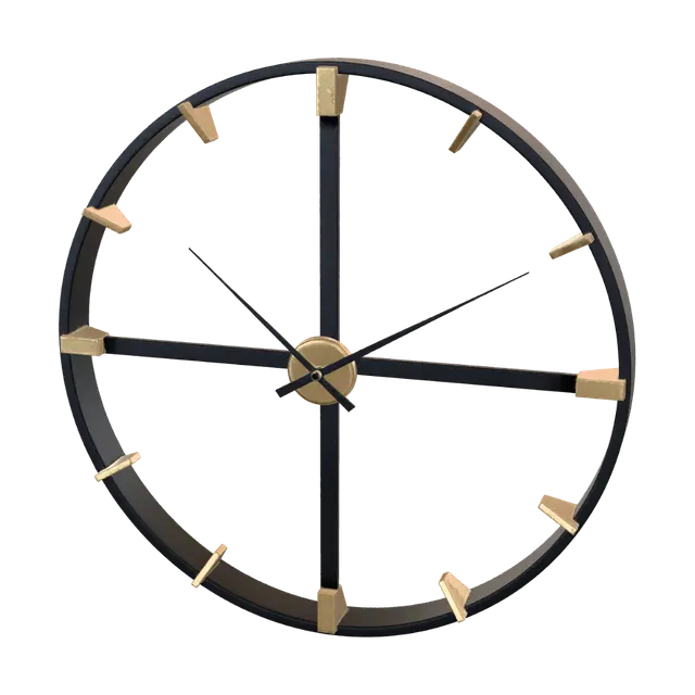 3D model for Minimalist Black and Gold Ring Clock