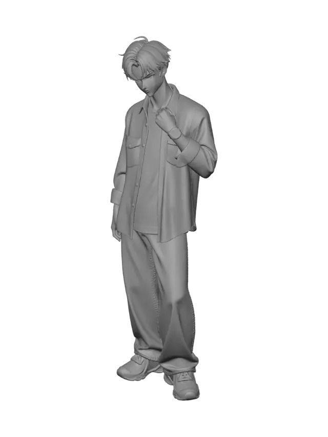 3D model for Plaid Casual Look