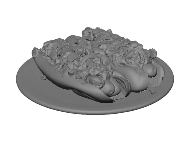3D model for Loaded Chili Dogs with Onions