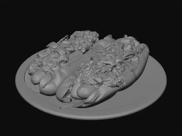 3D model for Loaded Chili Dogs with Onions