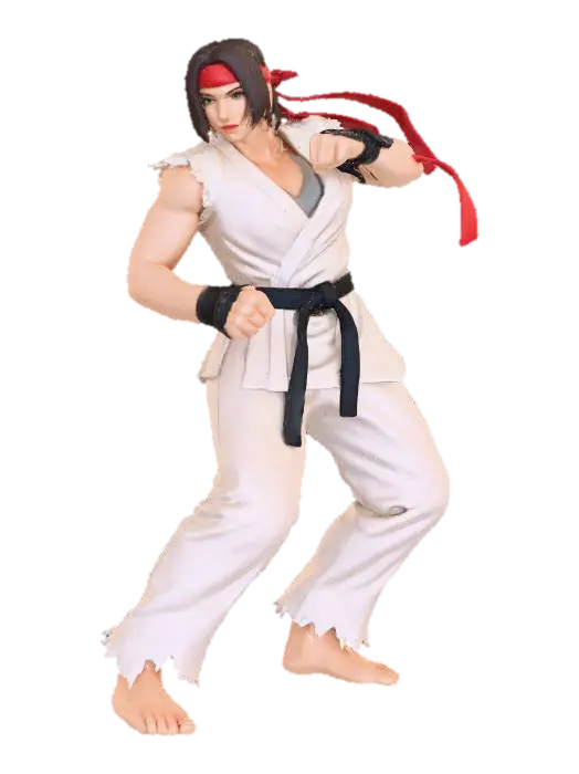 Martial Arts Warrior in the Gym - Bliss 3D model, vytvořený pomocí AI