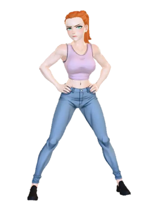Determined Stance 3D model, vytvořený pomocí AI