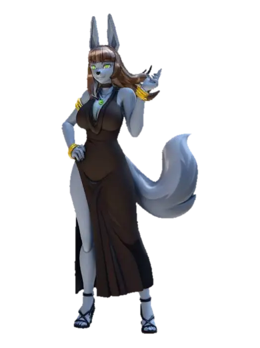 Glamorous Anthro Essence 3D model, vytvořený pomocí AI