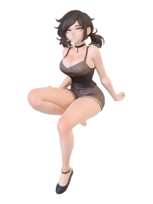 Nocturnal Temptress 3D model, vytvořený pomocí AI