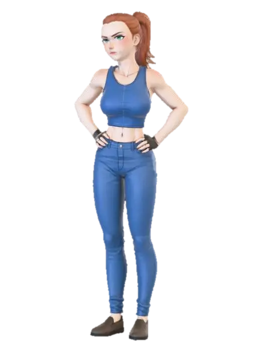 Determined Resolve - Courage 3D model, vytvořený pomocí AI