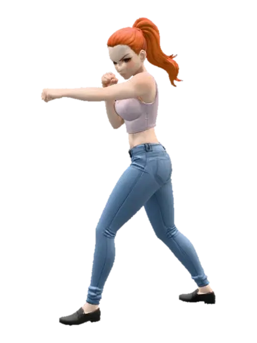 Fierce Stance - Movement 3D model, vytvořený pomocí AI