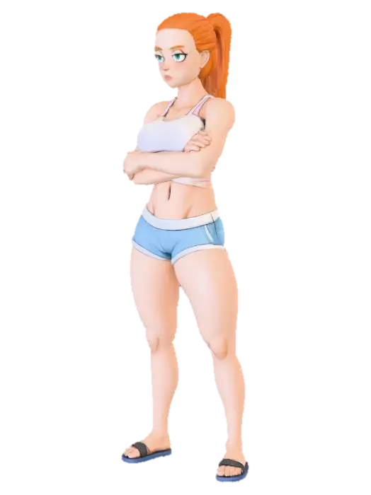 Determined Athlete Summer - Active 3D model, vytvořený pomocí AI
