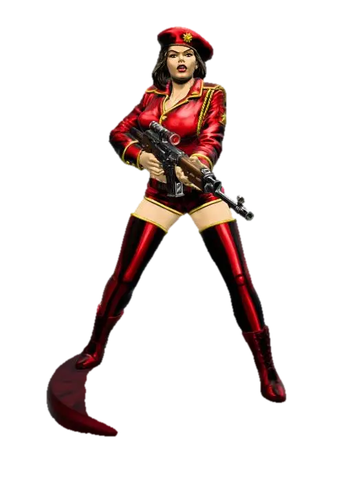 Crimson Commander - Leader 3D model, vytvořený pomocí AI