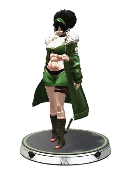 Emerald Warrior - Swordsman 3D model, vytvořený pomocí AI