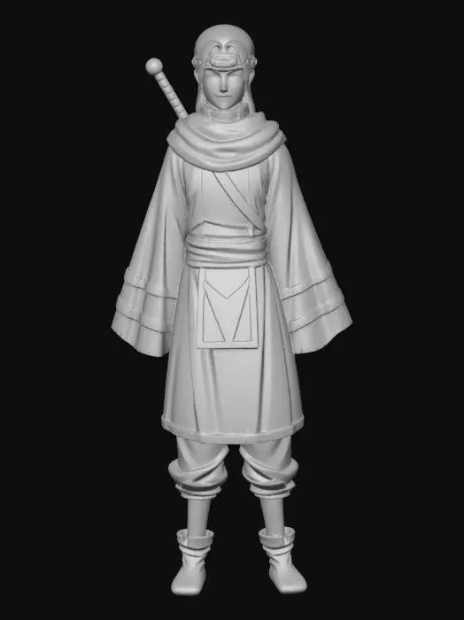 3D model for Crimson-robed Monk with a Katana