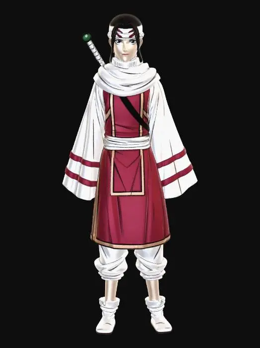 3D model for Crimson-robed Monk with a Katana