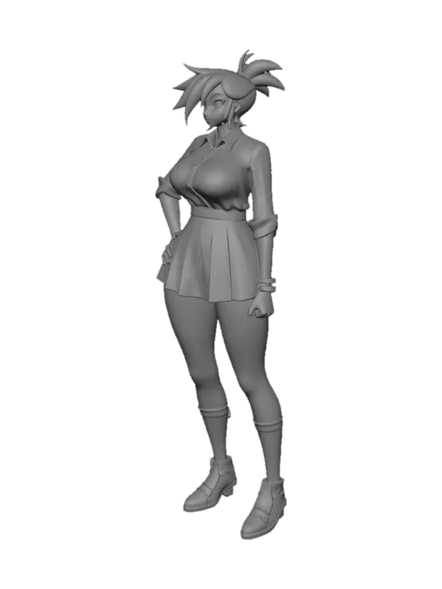 3D model for Crimson Ponytail Student