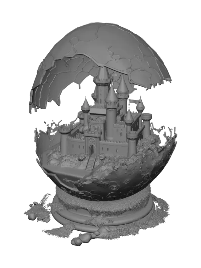 3D model for Enchanted Glass Dome Castle, #EasterEgg2026#