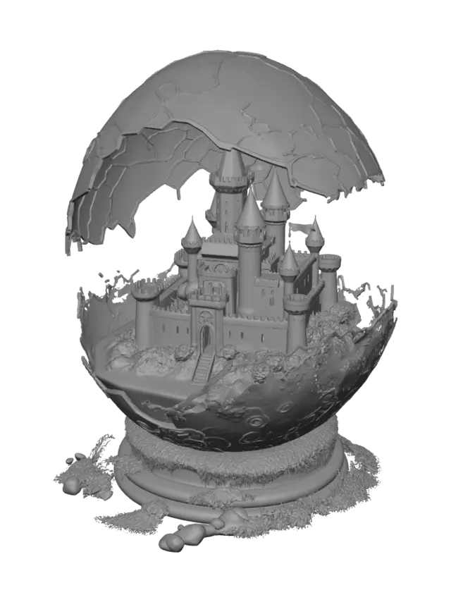3D model for Enchanted Glass Dome Castle, #EasterEgg2026#